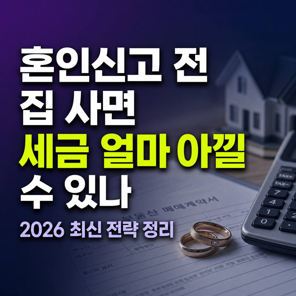 혼인신고 전 집 사면